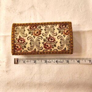 Elegant Floral Tapestry Crumb Sweeper Vintage